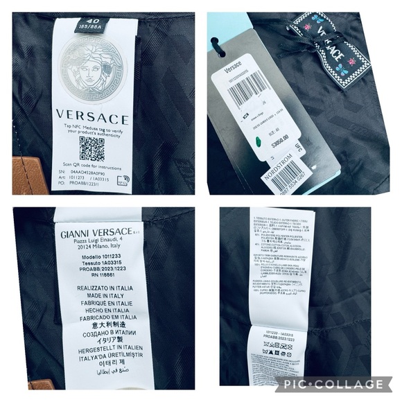 Versace Logo Print Cut Out Monogram Mini Dress Leather Trims IT 40 US 4 $3050 - Picture 14 of 15